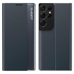 Samsung Galaxy S21 Ultra 5G View -ikkunan puhelimen kansi PU-nahkainen jalustakotelo Monivärinen Style F