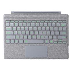 1089D-yhteensopiva Microsoft Surface Pro 7+ / 7 / 6 / 5 / 4 / 3 värikkään taustavalaistun tabletin Bluetooth-näppäimistön kanssa Touchp Vaaleanharmaa