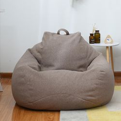 Nye Extra Large Bean Bag Chairs Couch Sofa Cover Innendørs lat solseng for voksne Kids Sellwell (ingen fylling) Brown 100 * 120cm