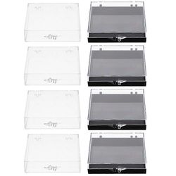 8kpl kynsien kärkilaatikko paina kynsien säilytyskoteloa väärennetty kynsien järjestäjä kotelon pakkauslaatikko Musta läpinäkyvä 7x7x1.6cm