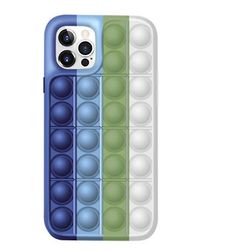 Coosilo Regnbuefarve silikone æbleskal, med klem legetøj til Iphone 12/12 Pro blå