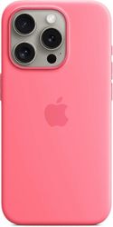 Apple iPhone 15 Pro silikonikotelo, jossa on MagSafe Vaaleanpunainen