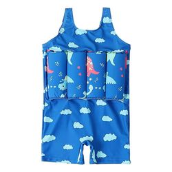 Flotation Badedrakt Med Justerbar Oppdrift For Baby One-piece Badetøy Barn Badetøy Vest Float Dress Hav blå 110