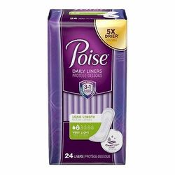 Poise Bladder Control Pad 8-1/2 tuuman pituinen Light Absorbency Absorb-Loc Core One Size Fits Useimmat mainokset, 24 kpl pakkaus (1 kpl pakkaus)