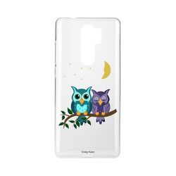 Crazy Kase Hull For Xiaomi Redmi 9 Bløde ugler i måneskin