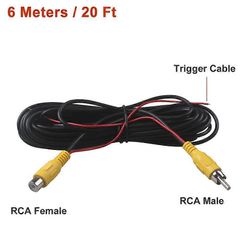 RCA uros nainen auto peruutus taaksepäin pysäköintikamera video jatkojohto liipaisinjohdolla 5 10 15 20 metriä Male to Female 6M
