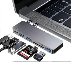 USB C -keskitinsovitin MacBook Pro / air 2020 2019 2018, 6 in 1 USB-c -lisävarusteille - JV
