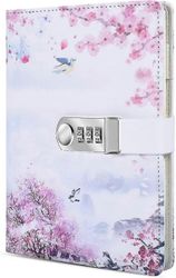 A5 Creative Password Lock Journal Pu Nahka yhdistelmälukko Päiväkirja Lo