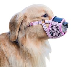 Handuo Hund næseparti, blød Nylon næsepartiet Anti Bidende Gøen Tygge Pink L