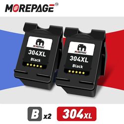 Swees MorePage 304XL blekkpatron renovert for HP304 HP 304 XL Envy 5010 5020 5030 5032 5034 Deskjet 2630 2632 2620 3720 3721 2 stk svart