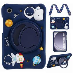 Jalusta silikoni + PC-tablettikotelo Samsung Galaxy Tab A9 T220 X110 / X117: lle, kaulanauhalla
