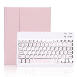 Redmiter Qwerty Bluetooth Keyboard Mouse Protector Sag til Apple Ipad Air 2019 / Ipad Pro 10.5 2017 - Pink