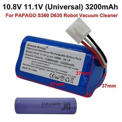 11,1 V 3200 mAh ladattava akku PAPAGO S360 D630 -robottipölynimurille Uusi
