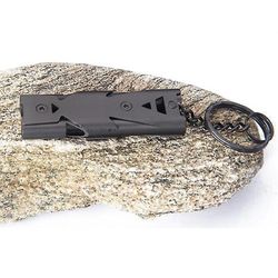 Rustfrit Fløjte Double Tube Livreddende Emergency Sos Udendørs Survival Whistle Grå
