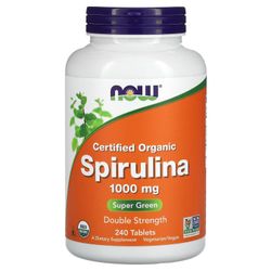 NOW Foods, sertifioitu orgaaninen Spirulina, 1,000 mg, 240 tablettia