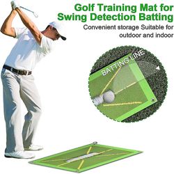 Suning Golf træningsmåtte til swing detection batting, golf swing mat mini golf praksis hit aid, golfmåtte, der viser svingbane Ingen bundplade 25*...