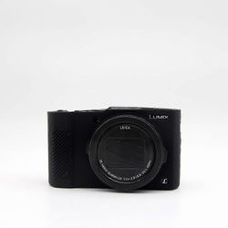 Pehmeä silikonipanssari kumikotelon kansi suojaava kehon ihonsuojapussi Panasonic Lumix LX10 LX15 -kameralle Musta
