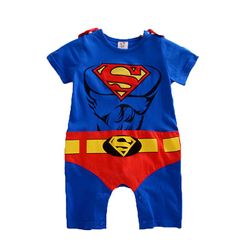 Besser Toddler Infant Kid Baby Boy Girls Superhelt Romper Outfits Fancy Dress Surperman Kortærmet 6-12 M