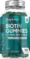 Maxmedix Biotin Gummies - 120 pureskeltavaa B7-vitamiinikumia - ei-GMO, gluteeniton