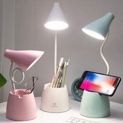 Ersam bordlampe, led bordlampe 3 lysmoduser og berøringssensor, dimmbar 360 rotasjon skrivebord lampe for lesing, studier, arbeid (grønn)