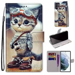 Foxdock Sag til Samsung Galaxy S22 Ultra Creative Mønster Tui magnetiske kort holder tegnebog - Killing