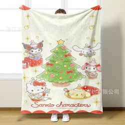 Christmas Sanrio Trykt tæppe Sød Kitty Cat Flannel Tæppe 1 Stil 10 75*100cm