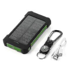 10000mah Power Bank Vanntett Solar Charger Dual USB Ekstern Gratis frakt