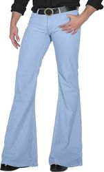 70'erne Disco Bukser til mænd Herre Bell Bottom Jeans Bukser 60'erne 70'erne Bell Bottoms Vintage Denim Bukser Jeans A009-himmel blå Medium