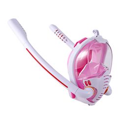 Anti-tåge Silikone Fuld Tør Snorkling Maske Dykning Svømning Mask For Kids Voksne Pink