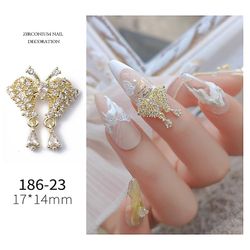 Manicure Zircon smykker søm kæde vedhæng med metal diamant 18623