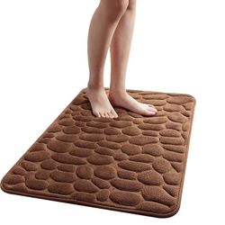 Handuo Bade tæpper Mat Badeværelse Gulvmåtte Sæt Memory Foam Bathmat brun 50*80cm
