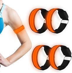 Xqday Led armbånd. Pakke med 4 reflekterende led lysende armbånd Lys Band Kids Night Safety Light til løb jogging hund walking kører udendørs sport