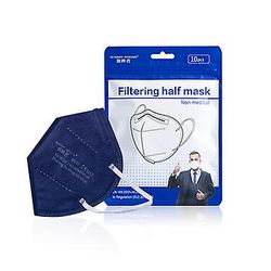 Lauwodun Kn95 Ffp2 Mask Ce Fda dobbelt certificering ansigtsmaske-50 Piece Pack mørkeblå