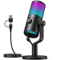 Maono Dm30 Rgb USB-mikrofoni Rgb-pelimikrofoni Tietokoneen mikrofoni USB-pelimikrofoni, jossa mikrofonin vahvistus ja Rgb-valaistus tietokoneelle, ...