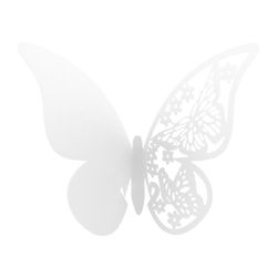 Varychmoo Butterfly Bryllup Navn Place Vin Glas Kort Laser Cut Pearlescent Card Hvid 60Pcs 11cm x 7cm