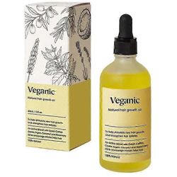 Veganic Natural Hair Growth Oil, joka sisältää rosmariiniöljyä ohuille hiuksille, vegaanista hiusten kasvuöljyä, vegaanista hiusöljyä kuiville vaur...