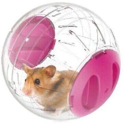 Silent Hamster Mini Kører Aktivitet Øvelse Ball 4,72 tommer Legetøj Transparent Hamster Ball Pink
