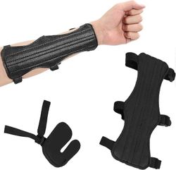Jousiammuntakäsivarsisuoja sormisuojalla säädettävä musta
