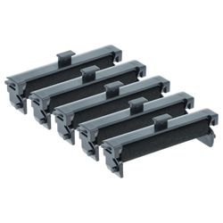 vhbw 5x musterulla, musterulla musta yhteensopiva Casio DP 220, MP 201 DP, 132, 220DP CX 100, 201DP, 3200, FR 3100 laskin, kassakone