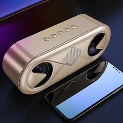 S6 bärbar subwoofer minikort bluetooth högtalare guld