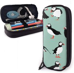 Kerota Nahkainen penaali Pingviini Minttu Vihreä kynäkotelo Hauska pöydän järjestäjä vetoketjulaatikolla Järjestäjä pojille Toimistonaiset40212 VÄR...