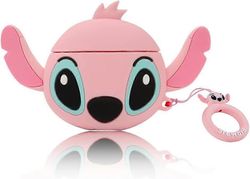 Baicccf Kotelo AirPods 1&2 / Prolle, pehmeä silikoni 3D Söpö hauska Kawaii Fashion Stitch Design Iskunkestävä AirPods-latauskotelo avaimenperällä m...