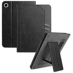 Yhteensopiva Samsung Galaxy Tab A9 -jalustakotelon kanssa Auto Wake / Sleep PU nahkainen tabletin kuori lompakolla / käsihihnalla Musta