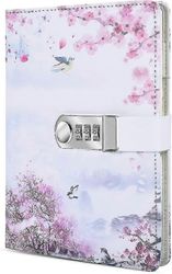 A5 Creative Password Lock Journal Pu Leather Combination Lock Diary Loc XXF