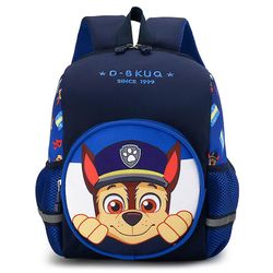 Cute tegneserie børnehave drenge og piger baby vestlig stil førskole snacks rygsæk Mørkeblå med himmelblå