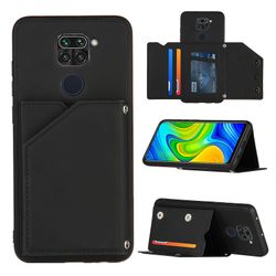 Gangxun Sag For Xiaomi Redmi Note 9 Vintage Cuir Cover Læderetui Kofanger - Noir