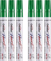 Linkrunning Green Paint Markers Penne - Enkelt farve 6 Pack permanent oliebaseret pensel, medium spids, hurtigtør og vandtæt markør til sten, træ, ...