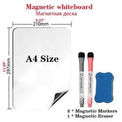 Magnetiske soft whiteboard køleskab klistermærker sletning Memo Opslagstavle A4R Q2Pen 1Eraser