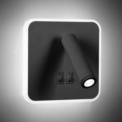 Linkrunning 8W moderne LED væglampe væglæselampe med 350 drejekontakt 3W LED vægspotlight indendørs væglampe til soveværelse sengestue sort 6000K