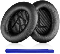 AIR Udskiftning af ørepuder til Bose QuietComfort QC 2 15 25 35 AE2 AE2i AE2w SoundTrue SoundLink Black Sort